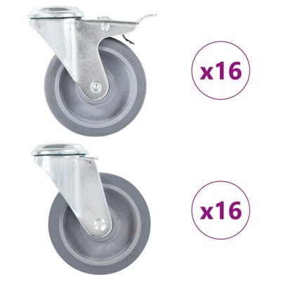 Castors, 32 pcs., 100 mm,...