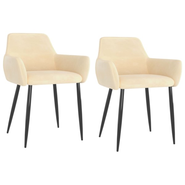Dining room chairs, 2 pcs., cream color, velvet