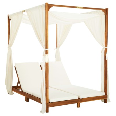 Double sunbed with curtains...