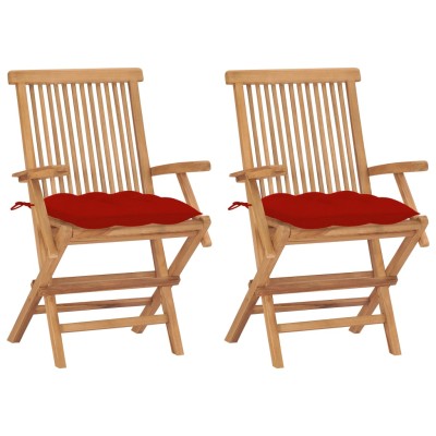 Garden chairs with red...
