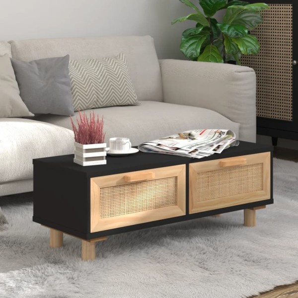 Coffee table, black, 80x40x30cm, processed wood/pine