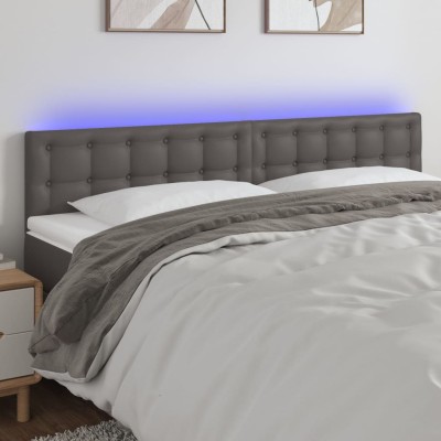 Headboard with LED, gray...