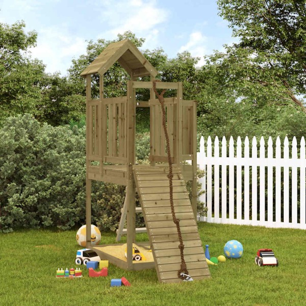 Playhouse with climbing wall, impregnated pine