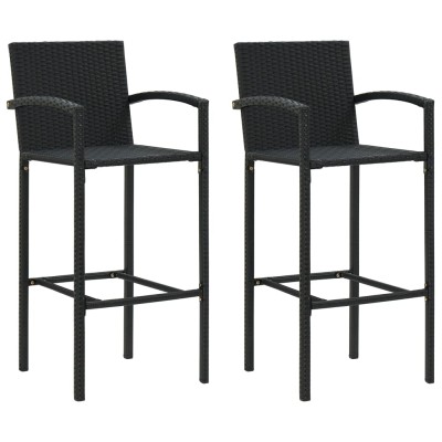 Bar stools, 2 pcs., black,...