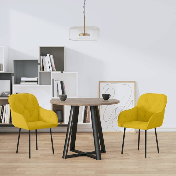 Dining room chairs, 2 pcs., yellow, velvet