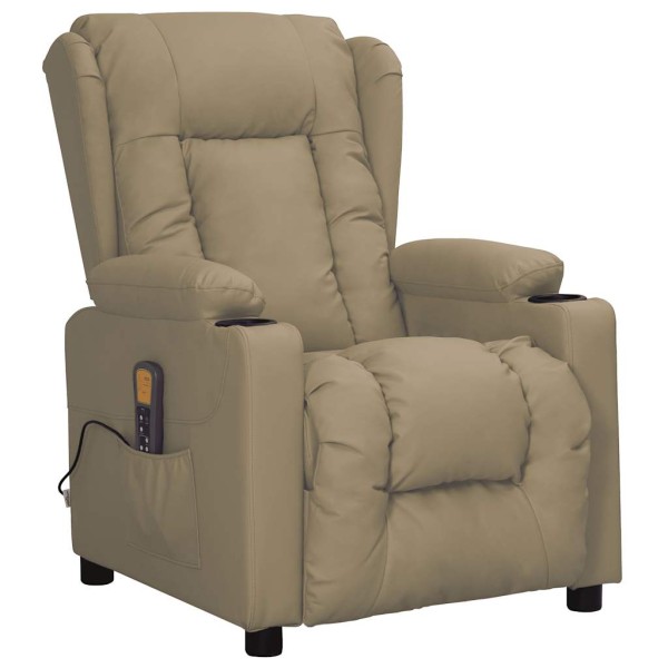 Massage chair, cappuccino color, artificial leather