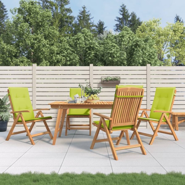 Reclining garden chairs with cushions, 4 pcs., solid teak