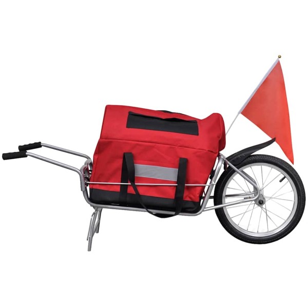 Bicycle trailer with one wheel and bag for things