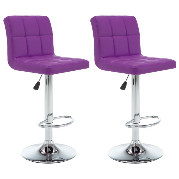 Bar stools, 2 pcs., purple color, artificial leather