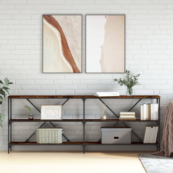 Console table, smoky, 200x30x75cm, wood/iron