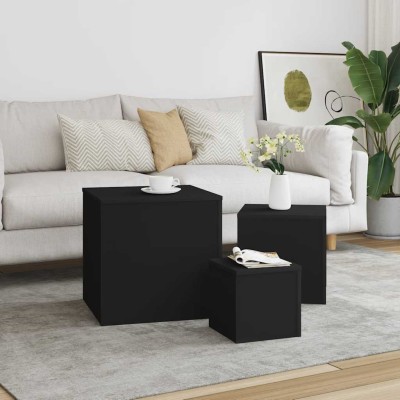 Side tables, 3 pcs., black...