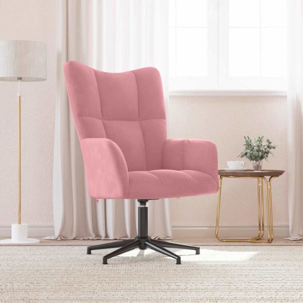 Lounge chair, pink, velvet