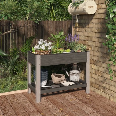 High garden bed with shelf,...