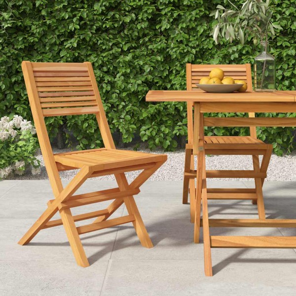 Folding garden chairs, 2 pcs., 47x62x90cm, solid teak