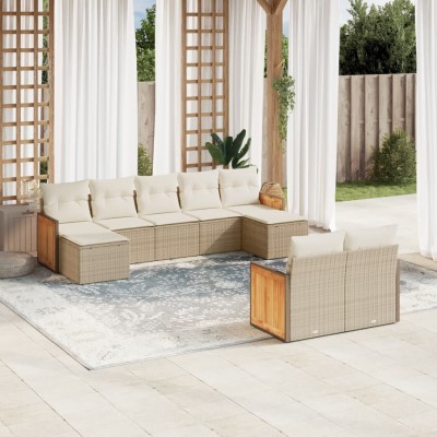 Garden set with cushions, 9...