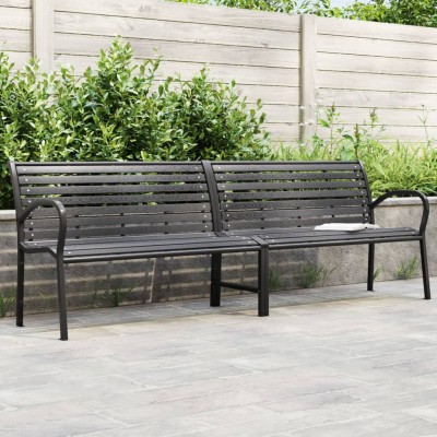 Double garden bench, black,...