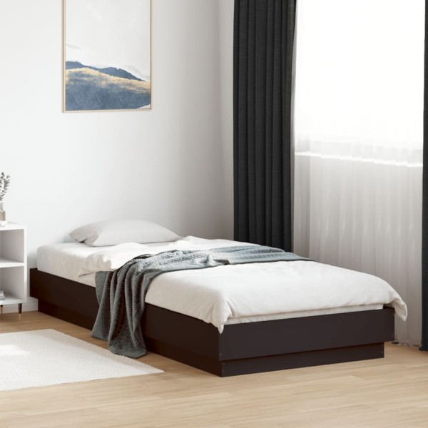 Bed frame, black, 100x200cm, processed wood