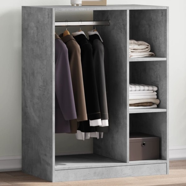 Wardrobe, concrete grey, 77x48x102cm, treated wood