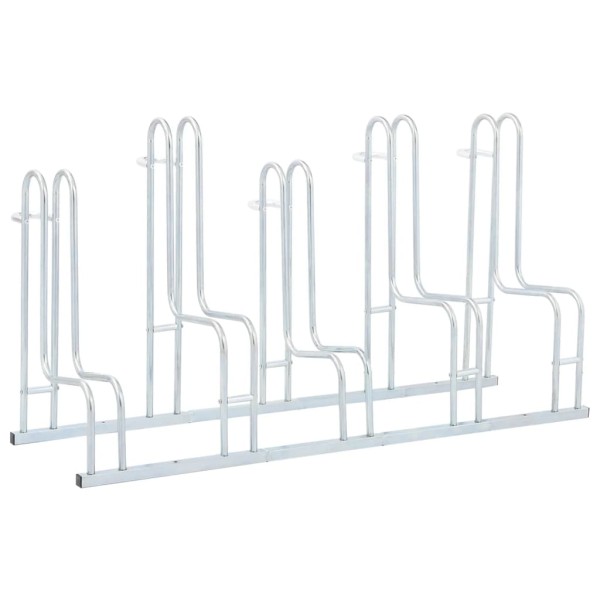 Bicycle stand for five bikes, galvanized steel