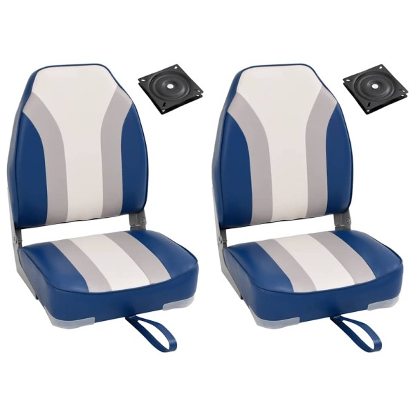 Folding boat chairs, 2 pcs., with high backs