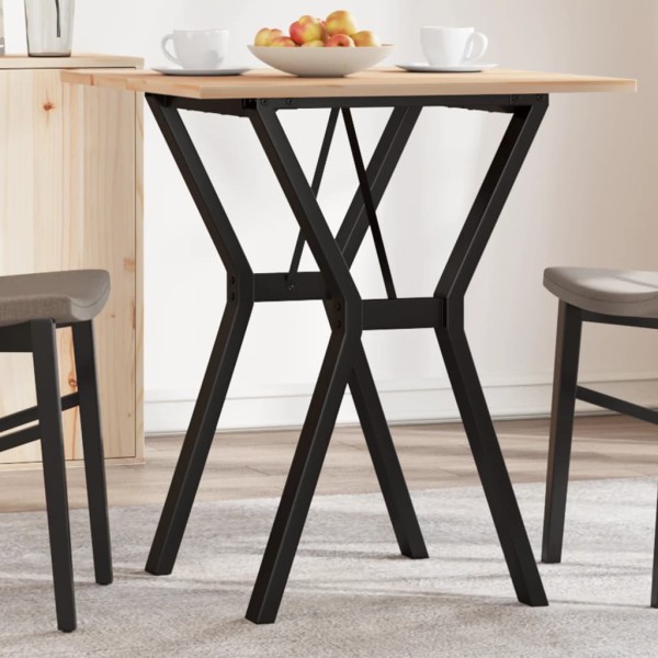 Dining table, 70x70x75cm, pine and steel, Y-shaped frame