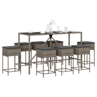 Garden set with cushions, 9...