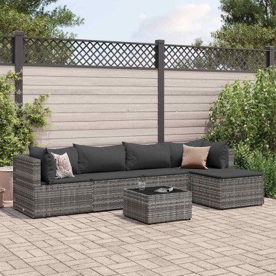 Garden set with cushions, 6...
