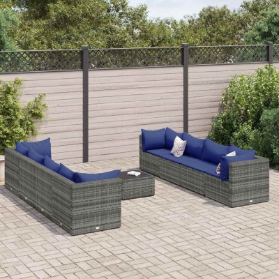 Garden set with cushions, 9...