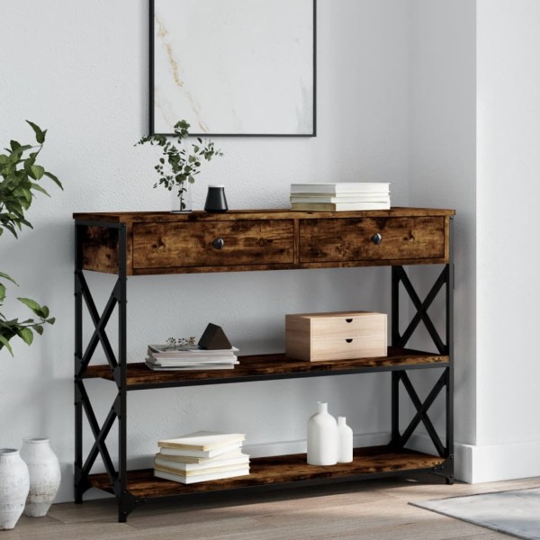 Console table, smoky oak, 100x28x75cm, wood