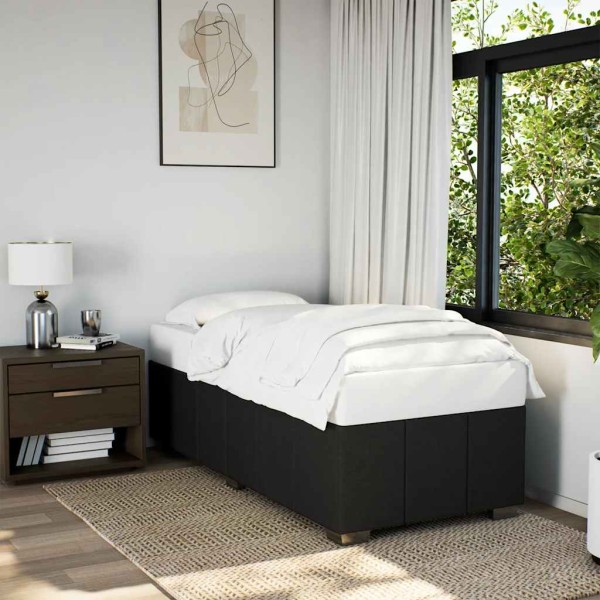 Bed frame without mattress, black, 100x200cm, fabric