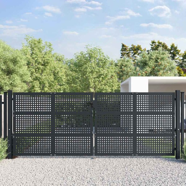 Garden gate, anthracite color, 400x125 cm, steel