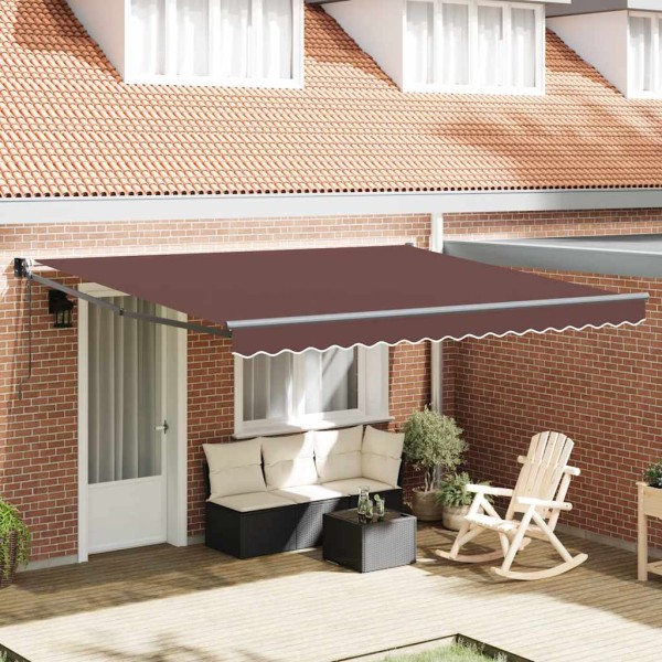 Automatic retractable awning, brown, 400x300cm