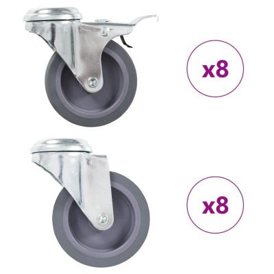 Castors, 16 pcs., 75 mm,...