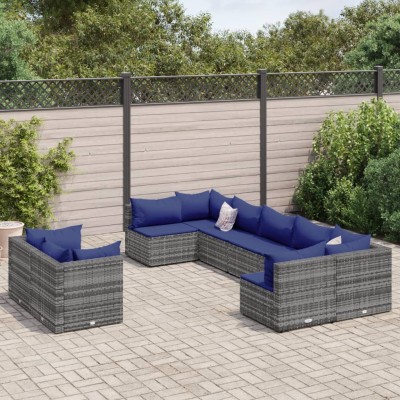 Sofa set with cushions, 9...