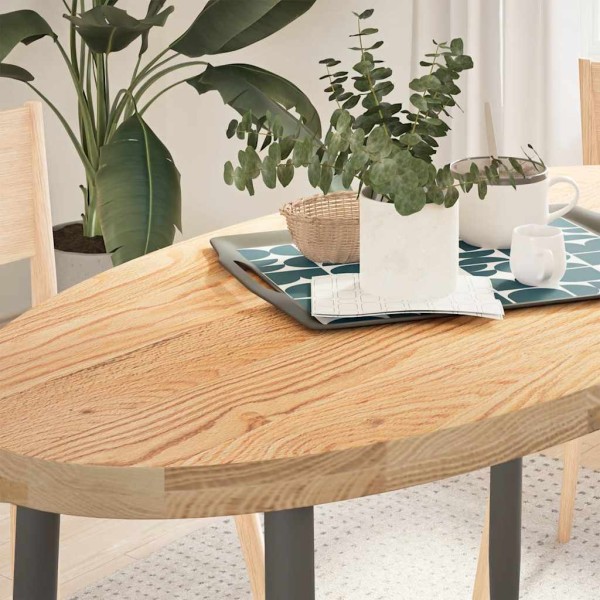 Table top, 120x60x4 cm, solid oak wood, oval shape