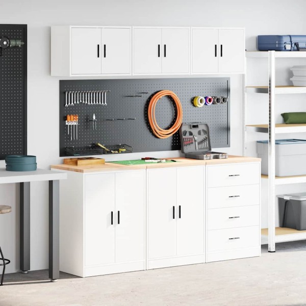 garage cabinets, 6 pcs., white, wood