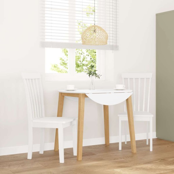 Dining Chair 2 pcs. White solid wood rubber