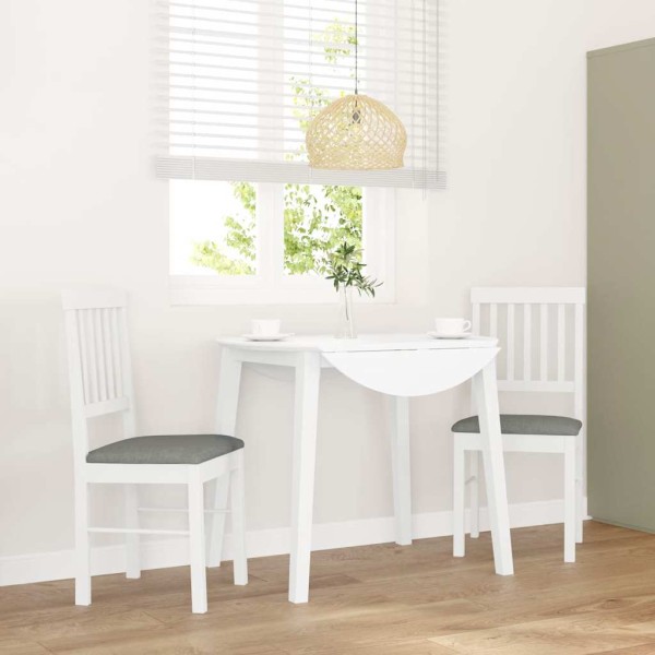 dining chairs with cushions 2 pcs White solid wood rubber
