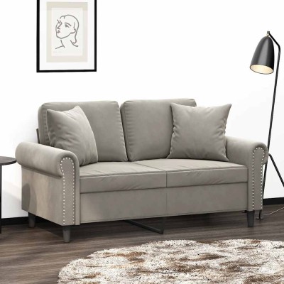 Double sofa with pillows,...