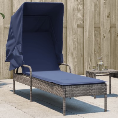 Sun lounger with canopy,...