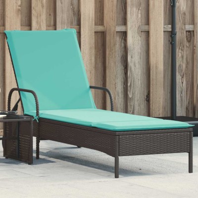 Sun lounger with wheels and...