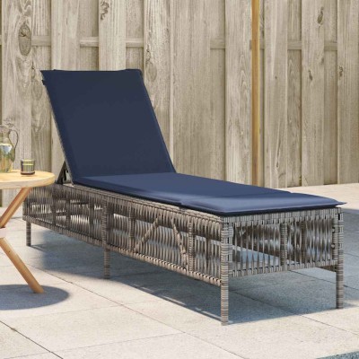 Sun lounger with cushion,...