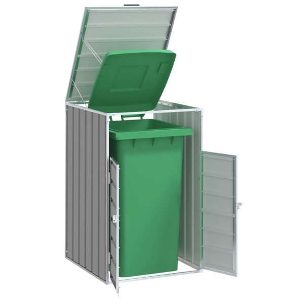 Container holder with wheels, for single containers, gray, 72x81x115cm, steel