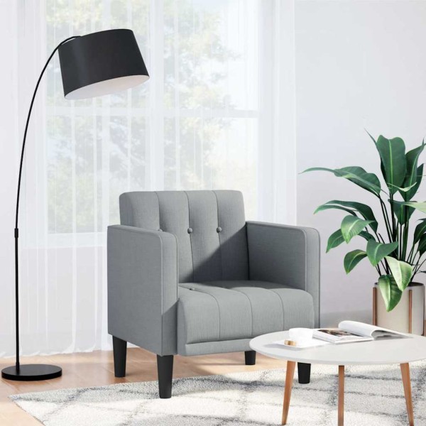 Sofa-chair with armrests, light gray, 53 cm, fabric