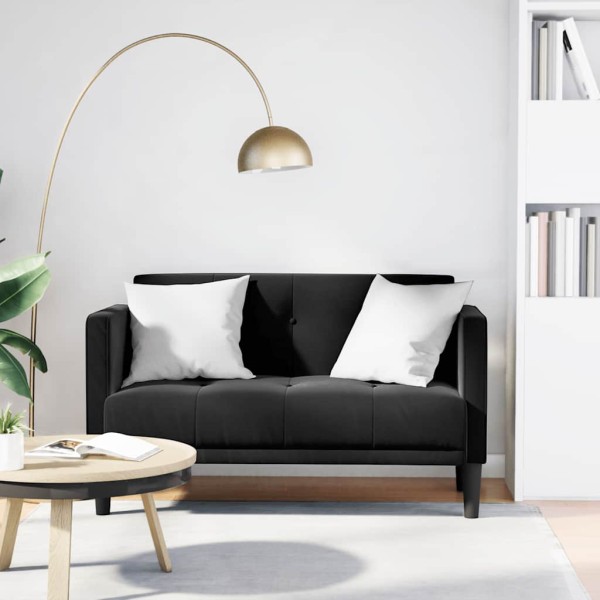 Double sofa, black, 111 cm, velvet