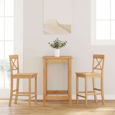Bar stools, 2 pcs., solid...