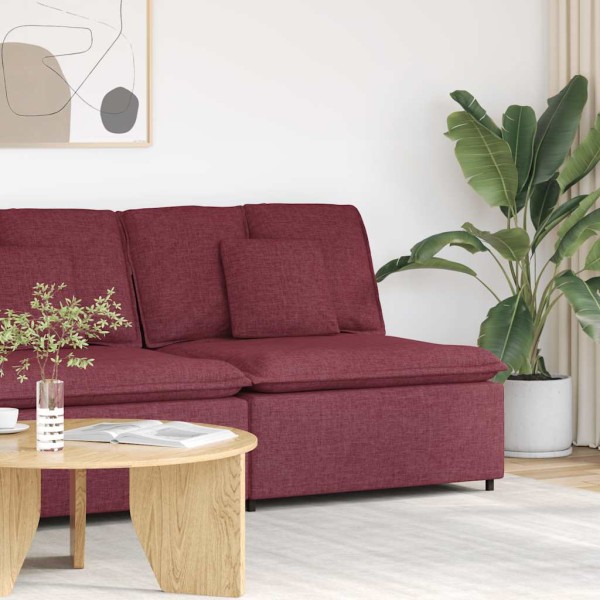 Modular sofa with cushions, wine red, 100 cm