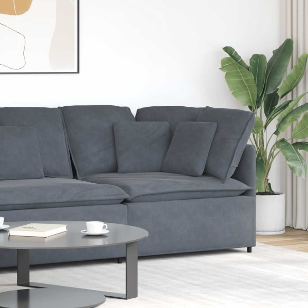Modular corner sofa with cushions, dark grey, 100 cm