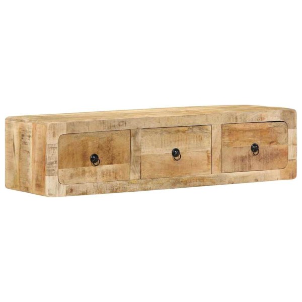 Wall-mounted TV cabinet, 100x32x25 cm, solid mango wood