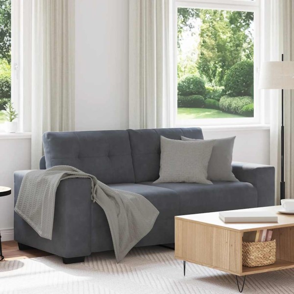 Double sofa, dark gray, 180x77x82 cm, velvet